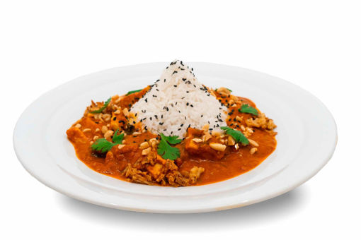 Obrázek Tikka Masala s vegan nudličkami a basmati rýží